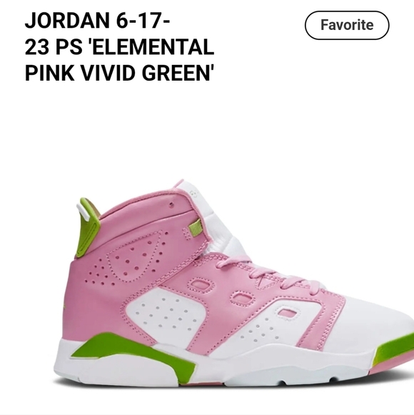 Jordan Shoes - Jordan 6-17-23 (GS) Elemental Pink and Vivid Green Womens 8.5 Mens 7Y EUC